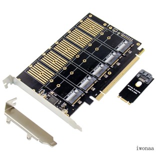 Iwo การ์ดอะแดปเตอร์ขยาย JMB585 PCIe X16 สําหรับ M 2 B Key Ngff 5 พอร์ต SSD