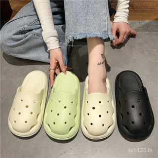 [พร้อมส่ง] Milk Huhu Hole รองเท้าแตะลําลอง พื้นหนา กันลื่น เหมาะกับใส่ด้านนอก สําหรับผู้ชาย และผู้หญิง