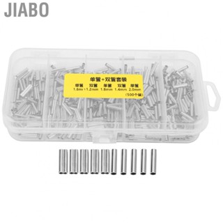 Jiabo 500PCS Single Double Barrel Crimping Sleeve Fishing Line Wire Leader Copper FAD