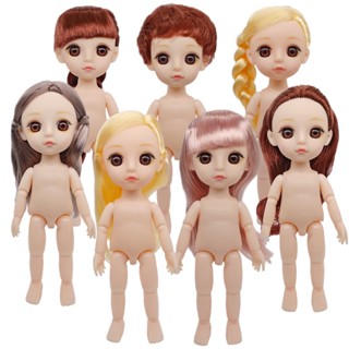 ตุ๊กตาเด็กผู้หญิง BJD 1/8 3D ตาสีน้ําตาล ขนาดใหญ่ 16 ซม. ข้อต่อ 13 ข้อต่อ ขนาดเล็ก ของขวัญ Diy