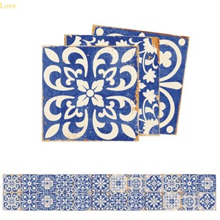สติกเกอร์วอลเปเปอร์ติดผนัง ลายกระเบื้อง Love Tile 24 ชิ้น สําหรับกระจกหน้าต่างรถยนต์