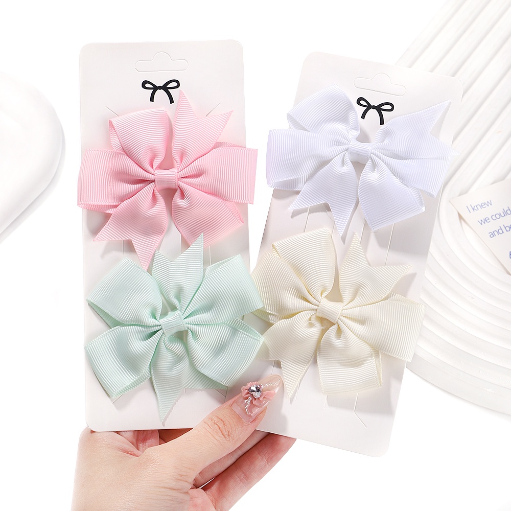 กิ๊บติดผม ริบบิ้นโบว์ สีพื้น 3 นิ้ว เครื่องประดับผม สําหรับเด็ก ขายส่ง 1 ชิ้น - รูปที่ 6