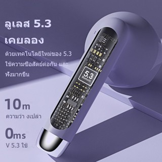 Remax TWS-19 หูฟังบลูทูธ Bluetooth 5.3 หูฟังสเตอริโอในหูแบบครึ่งตัวหูฟังไร้สาย Bluetooth Gaming หูฟังพร้อมกล่องชาร์จ