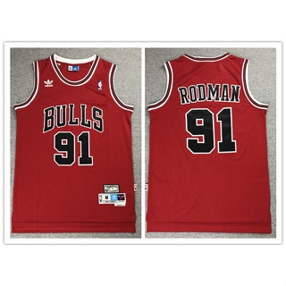 Nba Chicago Bulls No. ไม่ซ้ําใคร เสื้อกีฬาบาสเก็ตบอล 91 Rodman red 2020 863584