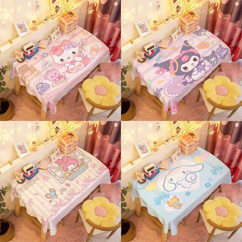 ผ้าปูโต๊ะ ลายการ์ตูน Sanrio Melody Kuromi Cinnamoroll Pom Pom Purin Pochacco สําหรับห้องนอน หอพัก (9.4)