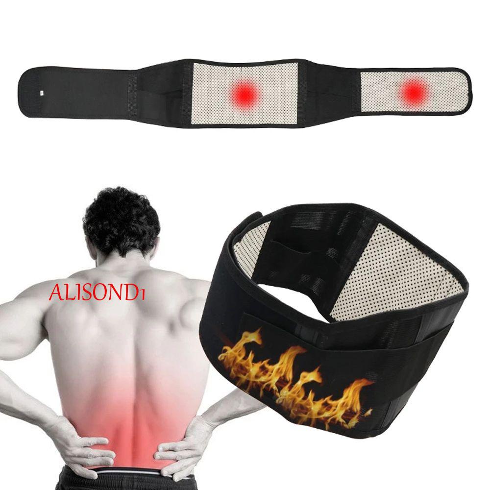 ALISOND1 เข็มขัดรัดเอว ทําความร้อนในตัว ปรับได้ สีดํา ประคบร้อน พยุงหลัง ซัพพอร์ตเอว ดูแลสุขภาพ แผ่นเหล็ก รองรับเข็มขัดเอว แม่เหล็ก