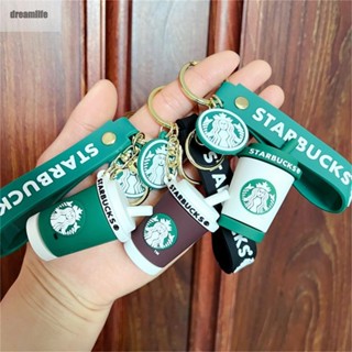 【DREAMLIFE】Key Chains Cartoon Comfortable Cute Green Starbucks White Brown Coffee