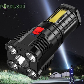 ❉ Folklore ไฟฉาย LED COB 500LM 4 โหมด กันน้ํา ชาร์จไฟได้ สําหรับตั้งแคมป์กลางแจ้ง