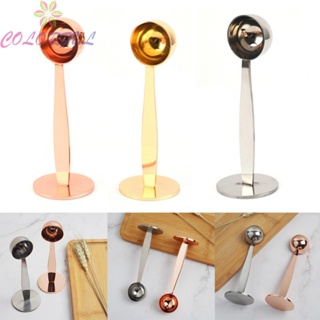 【COLORFUL】2 In 1 Stainless Steel Espresso Coffee Tamper Measuring Spoon Scoop With Stand