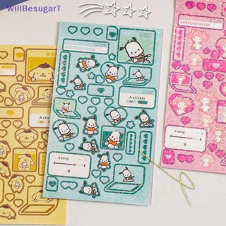 [WillBesugarT] สติกเกอร์เลเซอร์ ลายการ์ตูนคิตตี้น่ารัก กันน้ํา DIY สําหรับตกแต่งของเล่นเด็ก 6 แผ่น ต่อชุด