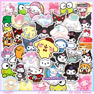 สติกเกอร์ Pvc กันน้ํา ลาย Sanrio น่ารัก สําหรับติดตกแต่งแล็ปท็อป สเก็ตบอร์ด จํานวน 50 ชิ้น