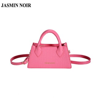 Jasmin NOIR กระเป๋าถือ กระเป๋าสะพายไหล่ หนัง PU ทรงสี่เหลี่ยมคางหมู ขนาดเล็ก เรียบง่าย สําหรับสตรี