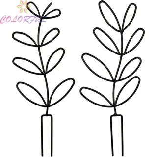 【COLORFUL】Plant Support Stand Metal Iron Plant Climbing Frame Plant Fixed Stake Leaf Shape