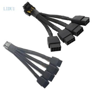 Lidu1 สายเคเบิลพาวเวอร์ซัพพลายการ์ดจอ PCIE 5 0 4x8pin เป็น 16Pin 12+4Pin 4x8pin