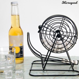 Mco เครื่องจับสลากบิงโก โลหะ กันสนิม พร้อมลูกบอลตัวเลข สีขาว สําหรับบ้าน 1 ชุด