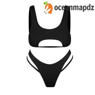 OCEANMAPDZ ชุดว่ายน้ําบิกินี่ เสื้อชั้นใน เปิดหลัง บางเฉียบ สําหรับผู้หญิง