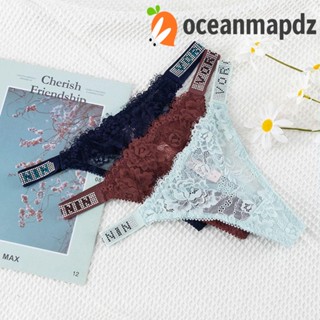 OCEANMAPDZ กางเกงชั้นใน ผ้าฝ้าย พิมพ์ลายดอกไม้ ระบายอากาศ สไตล์เกาหลี สําหรับผู้หญิง