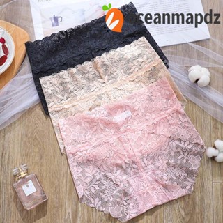 OCEANMAPDZ กางเกงชั้นใน ผ้าฝ้าย ระบายอากาศได้ดี สีพื้น แฟชั่นสําหรับสตรี