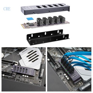 การ์ดขยาย CRE M 2 NVMe เป็นอะแดปเตอร์ 5 พอร์ต PCI-Express เป็น SATA3 0 6Gb 2280