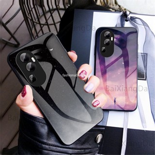 เคสโทรศัพท์มือถือกระจกนิรภัย ขอบ TPU นิ่ม กันกระแทก ไล่โทนสี สําหรับ Oppo Reno 10 pro plus 10proplus 10pro+ Reno10 pro Reno10pro