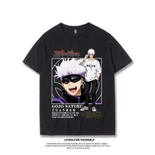 ป่า✳Jujutsu Kaisen เสื้อยืดอะนิเมะสองมิติแนวโน้มญี่ปุ่น Wujo Wu แขนสั้นผู้ชาย(S-5XL)