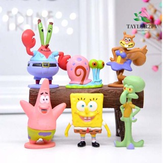 TAYLOR2PV โมเดลฟิกเกอร์ PVC รูปปู ฟองน้ํา Squidward Home ของเล่นสําหรับเด็ก