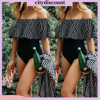 &lt;citydiscount&gt; ชุดว่ายน้ําวันพีช เปิดไหล่ เซ็กซี่ สําหรับผู้หญิง