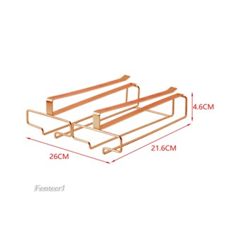 [Fenteer1] ที่แขวนแว่นตา แบบเหล็ก 2 แถว สําหรับคาเฟ่ บาร์ ตู้