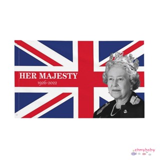 90*150ซม.ธงElizabeth 2 สีสดใสอังกฤษขนาดใหญ่อธิษฐานความหมายชัดเจนรูปแบบตกแต่งระลึกธง [N/6]