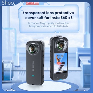 Shocc ฝาครอบเลนส์กล้อง แบบใส กันฝุ่น กันรอยขีดข่วน กันตก สําหรับ Insta360 X3