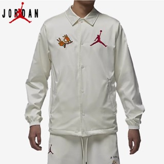 【พร้อมส่ง】เสื้อแจ็กเก็ต ปักลายโลโก้ Air JORDAN 100% สําหรับผู้ชาย