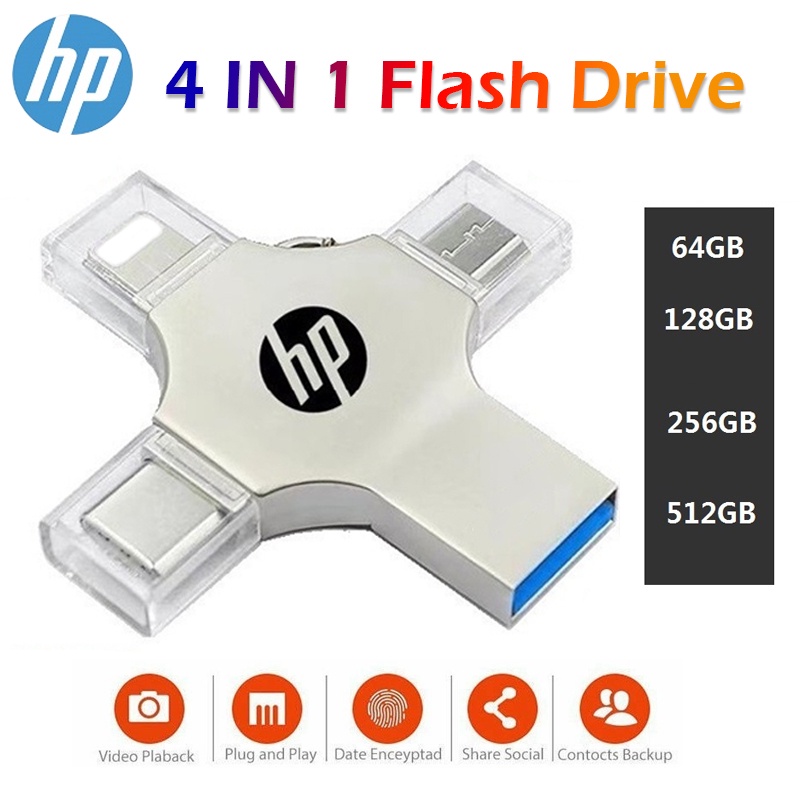 Hp Driver Pen 4 in 1 Flash Driver usb 3.0 OTG 128GB 256GB 512GB 32GB 64GB 1TB Photo Stick lightning/