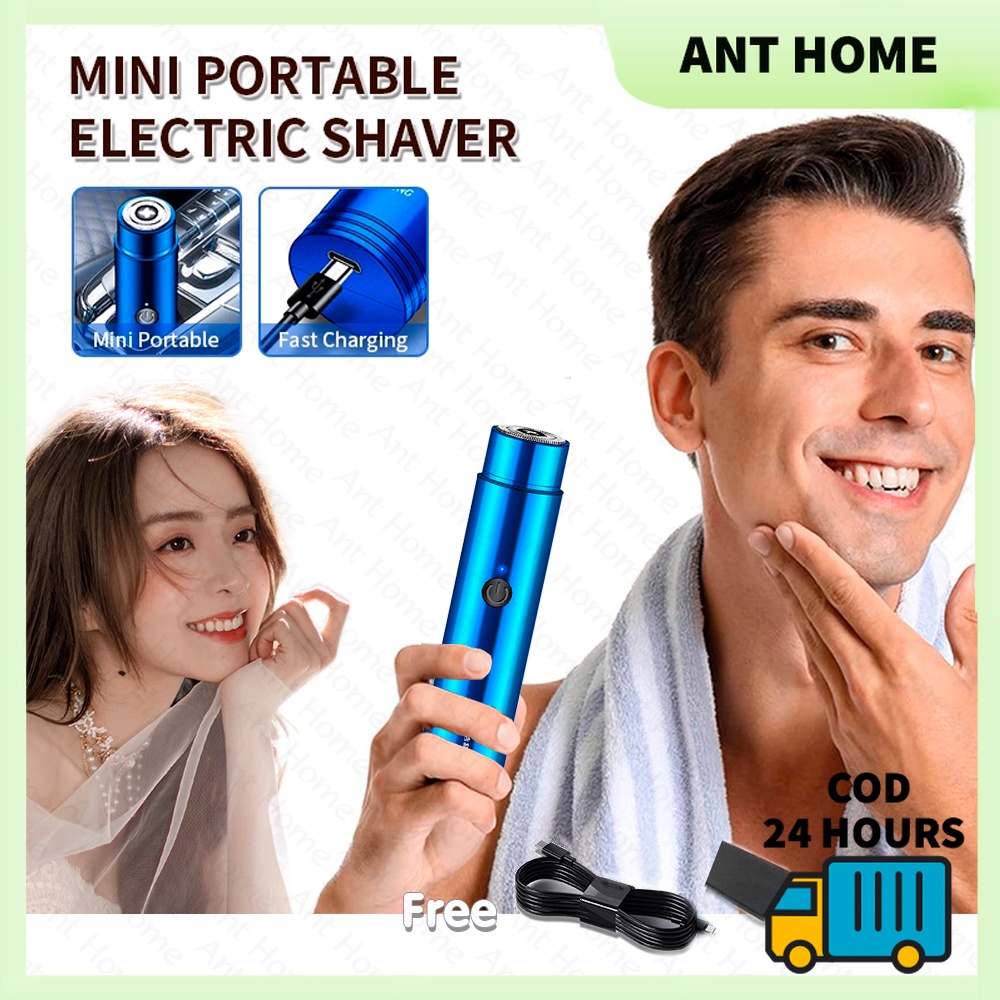 เครื่องโกนหนวดไฟฟ้า ขนาดเล็ก แบบพกพา ชาร์จ USB สําหรับผู้ชาย