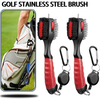 2 Sided Golf Club Brush Cleaner Retractable Groove Cleaning Tool Kit with Spike