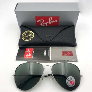 Oakley//airman De RAYBAN Wase 3026 เลนส์โพลาไรซ์ เมทัลลิก ขนาดใหญ่ 62 สีดํา สีเงิน
