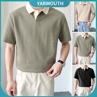 Yyr-- เสื้อเชิ้ตแขนสั้น คอปก ทรงหลวม สไตล์เกาหลี ฤดูร้อน สําหรับผู้ชาย