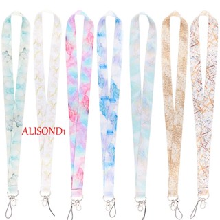 ALISOND1 สายคล้องโทรศัพท์มือถือ พิมพ์ลายหินอ่อน ริบบิ้น อุปกรณ์เสริม สําหรับห้อยพวงกุญแจกล้อง