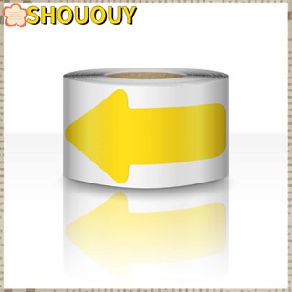 SHOUOUY สติกเกอร์เทป รูปลูกศร กันน้ํา มีกาวในตัว สีเหลือง สําหรับติดพื้น 150 ชิ้น