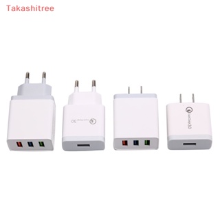 (Takashitree) อะแดปเตอร์ชาร์จ USB 3.0 18W ชาร์จเร็ว US EU