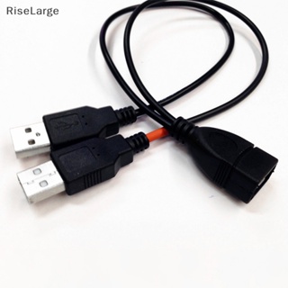 [RiseLarge] ใหม่ สายเคเบิลอะแดปเตอร์ชาร์จ USB 2.0 Y-type USB 2 พอร์ต ตัวผู้ ตัวเมีย