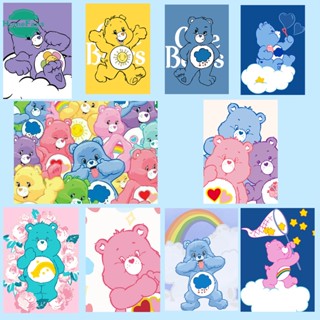 【HF】ภาพวาดปักเพชร ลายอนิเมะ Care Bears 5D DIY สําหรับตกแต่งผนังบ้าน เหมาะกับเด็ก เพื่อน