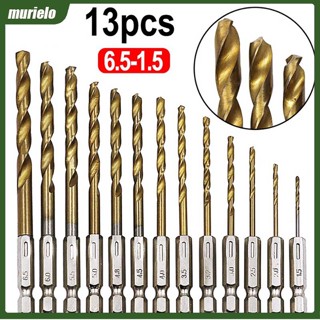 Cod ชุดดอกสว่านไขควงไฟฟ้า Hss ก้านหกเหลี่ยม 1.5-6.5 มม. สําหรับงานฝีมือ บ้าน Diy 13 ชิ้น