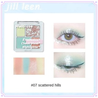 Jill LEEN พาเลทอายแชโดว์ 4 สี เนื้อมุก ความอิ่มตัวต่ํา สีฟ้า สําหรับผู้หญิง