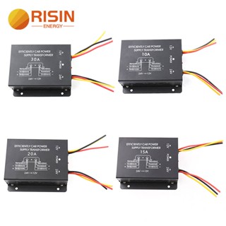 Risin หม้อแปลงไฟฟ้า แปลงแรงดันไฟฟ้า 20A 360W DC 24V เป็น 12V 30A สีดํา สําหรับรถยนต์