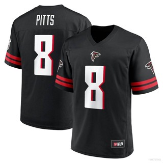 เสื้อกีฬาแขนสั้น ลายทีมฟุตบอล Atlanta Falcons Jersey Kyle Pitts HQ1 NFL พลัสไซซ์ สีดํา QH1