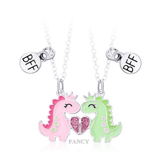 Fancy สร้อยคอโซ่แม่เหล็ก จี้การ์ตูน BFF Friendship น่ารัก ของขวัญ สําหรับเด็กผู้หญิง 2 ชิ้น