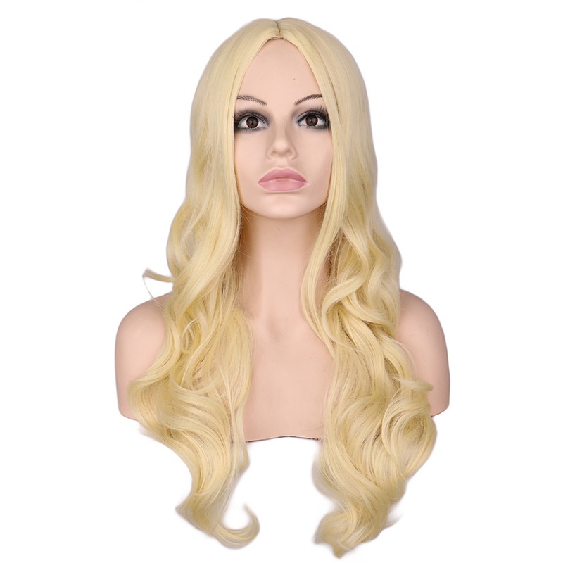 วิกผมคอสเพลย์ 2023 Movie Barbie Cosplay Costume Wig รูปตุ๊กตาบาร์บี้ สีทองอ่อน สําหรับเด็กผู้หญิง เหมาะกับงานปาร์ตี้ฮาโลวีน