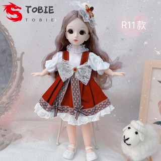 TOBIE Molly ตุ๊กตาเจ้าหญิง BJD ตาโต ขยับข้อต่อได้ 30 ซม. พร้อมเสื้อผ้า และรองเท้า ข้อต่อ 13 ข้อต่อ สําหรับเด็กผู้หญิง