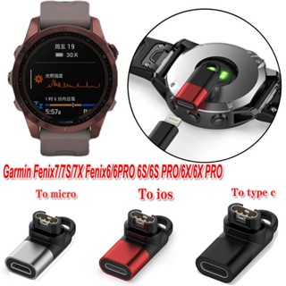 อะแดปเตอร์ชาร์จ USB Type C Micro Ios สําหรับนาฬิกาสปอร์ต Garmin Fenix7 7S 7X Fenix6 6PRO 6S 6S PRO 6X 6X PRO