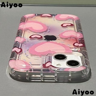 เคสโทรศัพท์มือถือ แบบนิ่ม ลายหัวใจ สีชมพู สําหรับ Apple iPhone138 max712 14pro11 1M1M